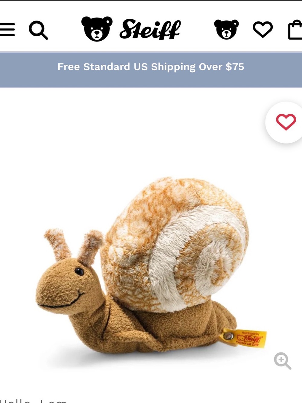 Steiff Snailly Slug - Picture 2 of 8